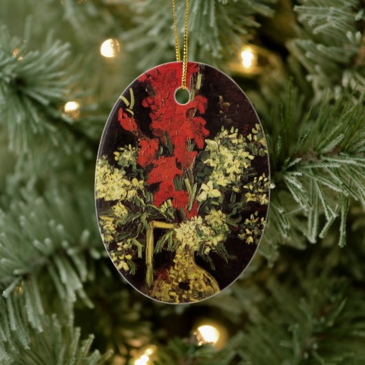 Vase met Gladioli, anjers van Vincent van Gogh Keramisch Ornament (Boom)