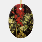 Vase met Gladioli, anjers van Vincent van Gogh Keramisch Ornament (Voorkant)