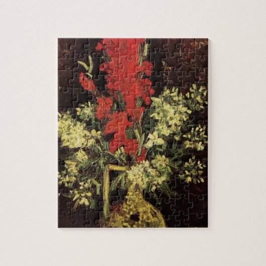 Vase met Gladioli, anjers van Vincent van Gogh Legpuzzel (Verticaal)