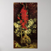 Vase met Gladioli, anjers van Vincent van Gogh Poster (Voorkant)