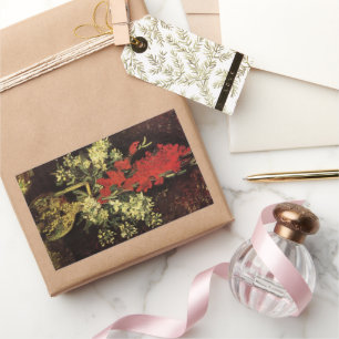 Vase met Gladioli, anjers van Vincent van Gogh Rechthoekige Sticker