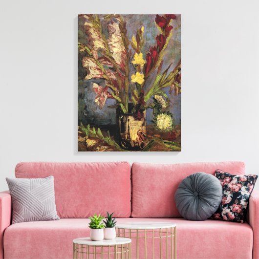 Vase met Gladioli door Vincent van Gogh Canvas Afdruk (Insitu (Woonkamer))