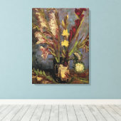 Vase met Gladioli door Vincent van Gogh Canvas Afdruk (Insitu (Houten vloer))