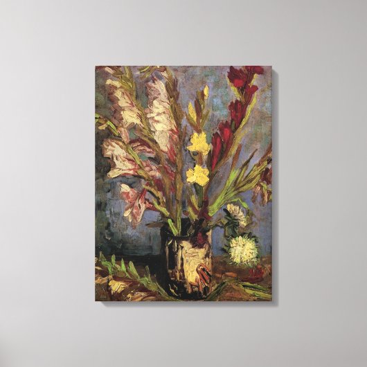 Vase met Gladioli door Vincent van Gogh Canvas Afdruk (Voorkant)