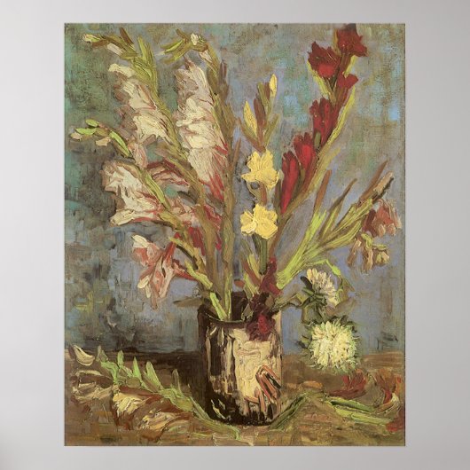 Vase met Gladioli door Vincent van Gogh Poster (Voorkant)