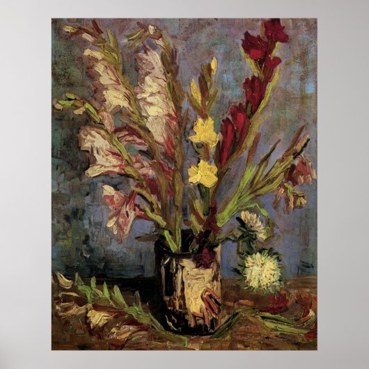 Vase met Gladioli door Vincent van Gogh Poster (Voorkant)