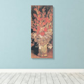Vase met Gladioli en anjers door Van Gogh Canvas Afdruk (Insitu (Houten vloer))