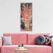Vase met Gladioli en anjers door Van Gogh Canvas Afdruk (Insitu (Woonkamer))