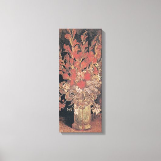 Vase met Gladioli en anjers door Van Gogh Canvas Afdruk (Voorkant)