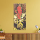 Vase met Gladioli en anjers door Von Gogh Canvas Afdruk (Insitu (Woonkamer))