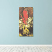Vase met Gladioli en anjers door Von Gogh Canvas Afdruk (Insitu (Houten vloer))