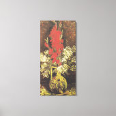 Vase met Gladioli en anjers door Von Gogh Canvas Afdruk (Voorkant)