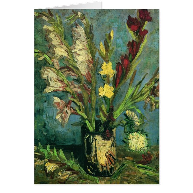 Vase met Gladioli (F248a) Van Gogh Fine Art (Voorkant)