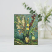 Vase met Gladioli (F248a) Van Gogh Fine Art Briefkaart (Staand voorkant)