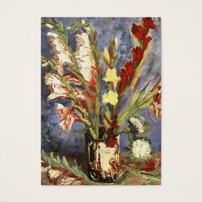Vase met Gladioli Vincent van Gogh Visitekaartje (Voorkant)