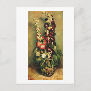 Vase met Hollyhocks (F235) Van Gogh Fine Art Briefkaart