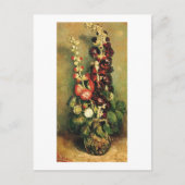 Vase met Hollyhocks (F235) Van Gogh Fine Art Briefkaart (Voorkant)