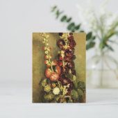 Vase met Hollyhocks van Vincent van Gogh Briefkaart (Staand voorkant)