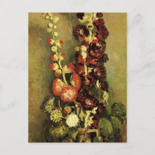 Vase met Hollyhocks van Vincent van Gogh Briefkaart