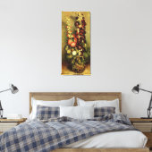 Vase met Hollyhocks van Vincent van Gogh Canvas Afdruk (Insitu (Slaapkamer))