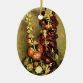 Vase met Hollyhocks van Vincent van Gogh Keramisch Ornament (Voorkant)