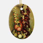 Vase met Hollyhocks van Vincent van Gogh Keramisch Ornament (Achterkant)