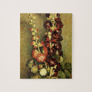 Vase met Hollyhocks van Vincent van Gogh Legpuzzel