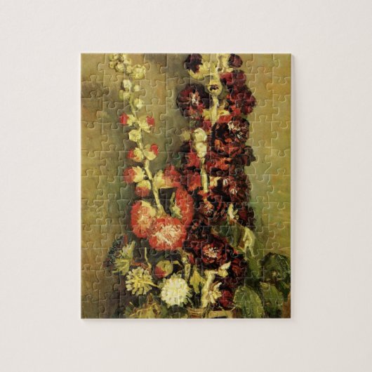 Vase met Hollyhocks van Vincent van Gogh Legpuzzel (Verticaal)