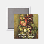 Vase met Hollyhocks van Vincent van Gogh Magneet (Voorkant / Achterkant)