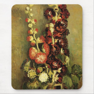 Vase met Hollyhocks van Vincent van Gogh Muismat