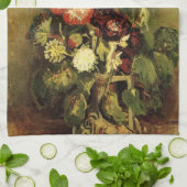 Vase met Hollyhocks van Vincent van Gogh Theedoek (Gevouwen)