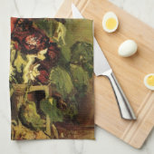 Vase met Hollyhocks van Vincent van Gogh Theedoek (Quarter Fold)