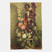 Vase met Hollyhocks van Vincent van Gogh Theedoek (Verticaal)