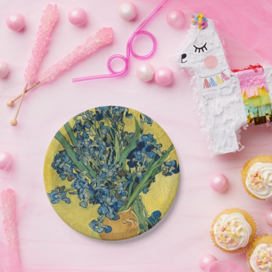 Vase met Irises door Van Gogh Papieren Bordje (Feest)