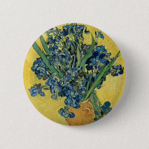 Vase met Irises door Van Gogh Ronde Button 5,7 Cm