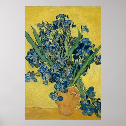 Vase met Irises door Van Gogh - Stilstaand leven Poster (Voorkant)