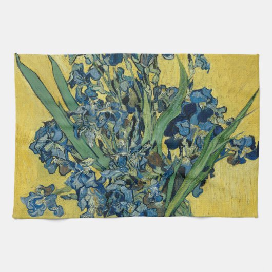 Vase met Irises door Van Gogh - Stilstaand leven Theedoek (Horizontaal)