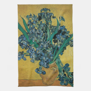 Vase met Irises door Vincent van Gogh,  Kunst Theedoek