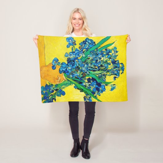 Vase met Irises, Van Gogh Fleece Deken (In situ)