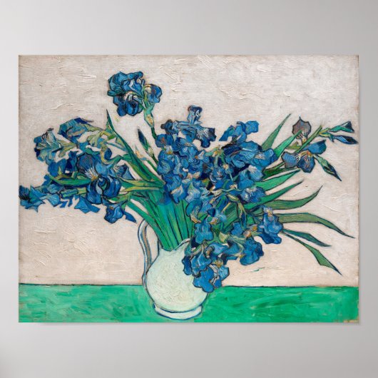 Vase met Irises, Van Gogh Poster (Voorkant)
