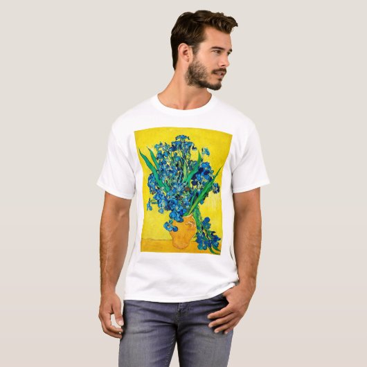 Vase met Irises, Van Gogh T-shirt (Voorkant volledig)