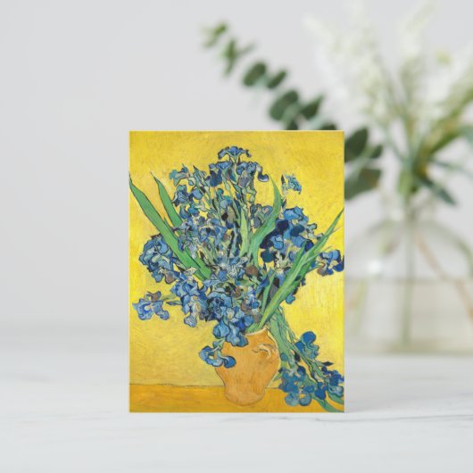 Vase met Irises, Vincent Van Gogh Briefkaart (Staand voorkant)