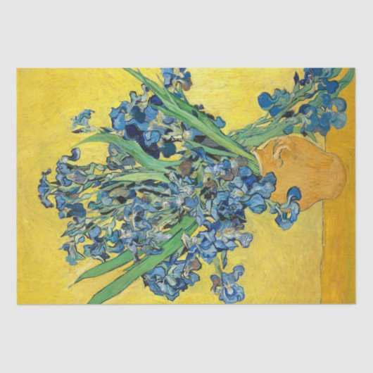 Vase met Irises, Vincent Van Gogh-ontbinding Tissuepapier (Voorkant)