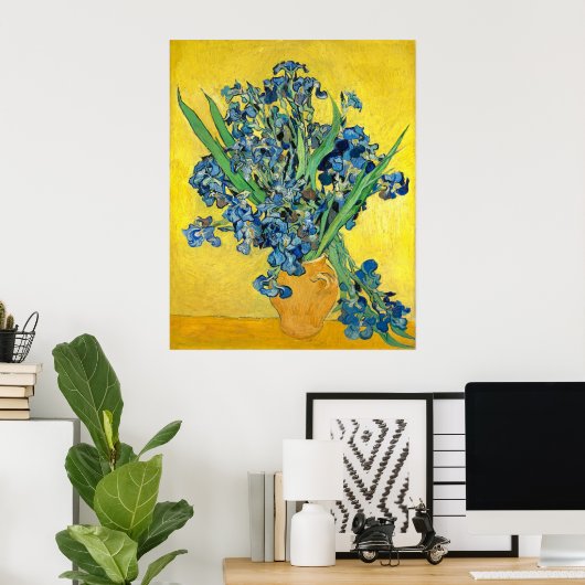 Vase met Irises, Vincent Van Gogh Poster (Thuiskantoor)