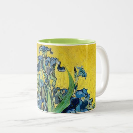 Vase met Irises, Vincent Van Gogh Tweekleurige Koffiemok (Voorkant rechts)