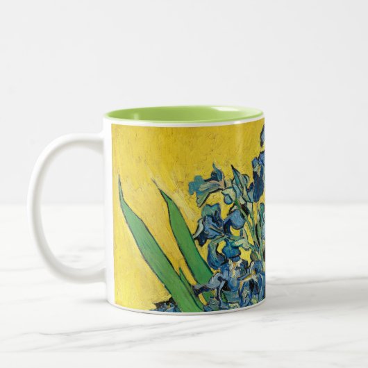 Vase met Irises, Vincent Van Gogh Tweekleurige Koffiemok (Links)