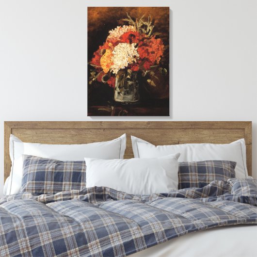 Vase met landen door Vincent van Gogh Canvas Afdruk (Insitu (Slaapkamer))