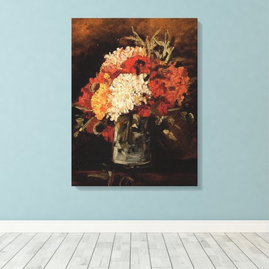 Vase met landen door Vincent van Gogh Canvas Afdruk (Insitu (Houten vloer))