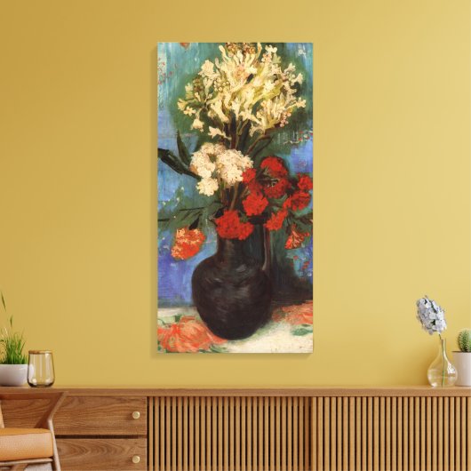 Vase met landen door Vincent van Gogh Canvas Afdruk (Insitu (Woonkamer))