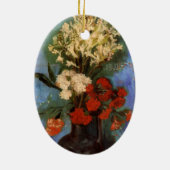 Vase met landen door Vincent van Gogh Keramisch Ornament (Achterkant)